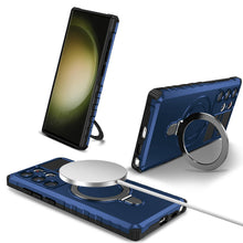 Заредете изображение във визуализатора на галерията – Tel Protect Armor Magsafe Metal Ring Case for Samsung Galaxy S23 Ultra blue
