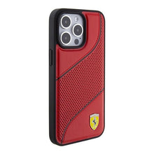 Заредете изображение във визуализатора на галерията – Ferrari Perforated Waves Metal Logo case for iPhone 15 Pro - red
