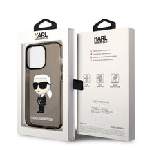 Заредете изображение във визуализатора на галерията – Original Pouch KARL LAGERFELD  Ikonik Karl Lagerfeld KLHCP14XHNIKTCK for Iphone 14 Pro Max black
