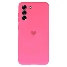 Заредете изображение във визуализатора на галерията – Vennus Silicone Heart Case for Samsung Galaxy S21 FE design 1 fuchsia
