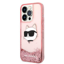 Заредете изображение във визуализатора на галерията – Karl Lagerfeld KLHCP14XLNCHCP iPhone 14 Pro Max 6.7" pink/pink hardcase Glitter Choupette Head
