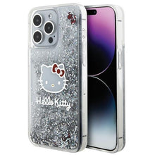Заредете изображение във визуализатора на галерията – Original Case HELLO KITTY hardcase Liquid Glitter Charms
 Kitty Head HKHCP15XLIKHET for Iphone 15 Pro Max silver
