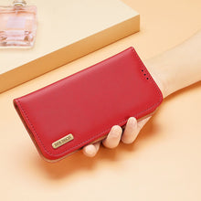 Заредете изображение във визуализатора на галерията – Dux Ducis Hivo Genuine Leather Bookcase type case for iPhone 13 mini red
