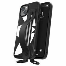 Заредете изображение във визуализатора на галерията – Adidas OR Hand Strap Case iPhone 14 Plus 6.7" black-white/black-white 50215

