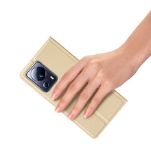 Заредете изображение във визуализатора на галерията – Dux Ducis Skin Pro Case for Xiaomi 13 Lite Flip Card Wallet Stand Gold
