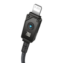Заредете изображение във визуализатора на галерията – USB C cable - Lightning Baseus Unbreakable 20W 480Mbps 1m - black
