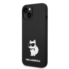 Заредете изображение във визуализатора на галерията – Karl Lagerfeld KLHMP14SSNCHBCK iPhone 14 6.1" hardcase black/black Silicone Choupette MagSafe
