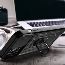 Заредете изображение във визуализатора на галерията – Hybrid Armor Camshield case Motorola Moto G72 Armored case with camera cover black
