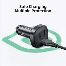 Заредете изображение във визуализатора на галерията – Acefast car charger usb a + 2 x typ c qc4.0 pd66w pps afc fcp b3 black
