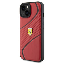 Заредете изображение във визуализатора на галерията – Original FERRARI hardcase Twist Metal Logo FEHCP15SPTWR do Iphone 15 Red
