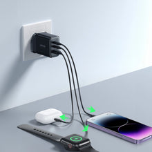 Заредете изображение във визуализатора на галерията – Joyroom JR-TCF10 fast charger 2x USB-C USB-A 32W (UK plug) - black
