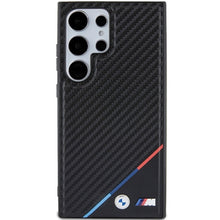 Заредете изображение във визуализатора на галерията – Original Case BMW hardcase Carbon Tricolor Line MagSafe BMHMS24L23PUDTK for Samsung Galaxy S24 Ultra Black
