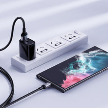 Заредете изображение във визуализатора на галерията – Joyroom USB cable - USB C 3A for fast charging and data transfer A10 Series 1.2 m black (S-UC027A10)
