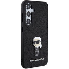 Заредете изображение във визуализатора на галерията – Karl Lagerfeld Fixed Glitter Ikonik Logo Metal Pin case for Samsung Galaxy S24+ - black
