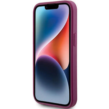 Заредете изображение във визуализатора на галерията – Guess Glitter Script Big 4G case for iPhone 15 - purple
