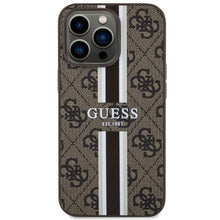 Заредете изображение във визуализатора на галерията – Guess GUHMP13XP4RPSW iPhone 13 Pro Max 6.7" brown/brown hardcase 4G Printed Stripes MagSafe
