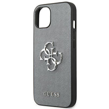 Заредете изображение във визуализатора на галерията – Guess GUHCP13MSA4GSGR iPhone 13 6,1" szary/grey hardcase Saffiano 4G Metal Logo
