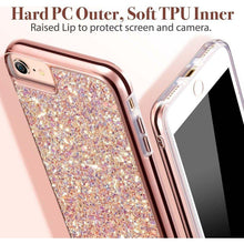 Заредете изображение във визуализатора на галерията – Esr glitter гръб за iPhone 7 / 8 / SE 2020 розово-златен - TopMag
