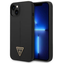 Заредете изображение във визуализатора на галерията – Guess GUHCP14SSLTGK iPhone 14 6.1" black/black hardcase Silicone Triangle

