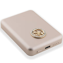 Заредете изображение във визуализатора на галерията – Original Power Bank - GUESS GUPBM3AL4DMD 3000mAh 5W MagSafe 4G Strassed Metal Logo - Gold
