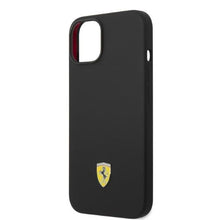 Заредете изображение във визуализатора на галерията – Ferrari FEHMSIP14MBK iPhone 14 Plus 6.7" black/black hardcase Silicone Metal Logo Magsafe
