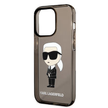 Заредете изображение във визуализатора на галерията – Original Pouch KARL LAGERFELD  Ikonik Karl Lagerfeld KLHCP14XHNIKTCK for Iphone 14 Pro Max black

