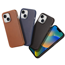 Заредете изображение във визуализатора на галерията – Dux Ducis Naples case for iPhone 14 Plus magnetic leather case MagSafe blue
