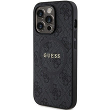 Заредете изображение във визуализатора на галерията – Original faceplate case GUESS GUHMP15LG4GFRK for iPhone 15 Pro (Magsafe / 4G Ring classic logo / black)
