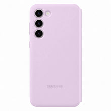 Заредете изображение във визуализатора на галерията – Samsung Smart View Wallet Case for Samsung Galaxy S23+ Cover with Smart Flip Window Card Wallet Lilac (EF-ZS916CVEGWW)
