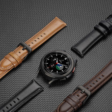Заредете изображение във визуализатора на галерията – Dux Ducis Leather Strap Strap For Samsung Galaxy Watch / Huawei Watch / Honor Watch (20mm band) Leather Wristband Black (Business Version)
