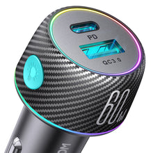Заредете изображение във визуализатора на галерията – Car charger 60W USB-C USB-A Joyroom JR-CCN01 | black
