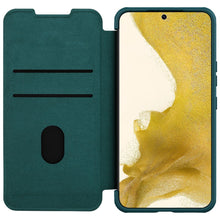 Заредете изображение във визуализатора на галерията – Nillkin Qin Leather Pro Case Samsung Galaxy S23+ Flip Cover Camera Cover green
