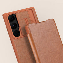 Заредете изображение във визуализатора на галерията – Nillkin Qin Leather Pro Case for Samsung Galaxy S23 Ultra Cover with Flip Camera Cover Black
