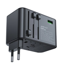 Заредете изображение във визуализатора на галерията – Acefast Z1 GaN 75W PD travel charger adapter 3x USB-C 2x USB-A - black
