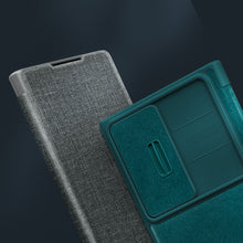 Заредете изображение във визуализатора на галерията – Nillkin Qin Leather Pro Case for Samsung Galaxy S23 Flip Cover Camera Cover Black
