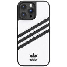 Заредете изображение във визуализатора на галерията – Adidas OR Molded Case PU iPhone 14 Pro Max 6.7" white-black/white-black 50194
