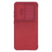 Заредете изображение във визуализатора на галерията – Nillkin Qin Leather Pro Case for Samsung Galaxy S23+ flip cover camera cover red
