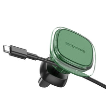 Заредете изображение във визуализатора на галерията – Borofone Car holder BH82 Clear magnetic to air vent green
