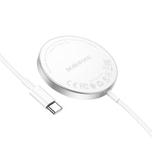 Заредете изображение във визуализатора на галерията – Borofone Wireless induction charger BQ18 Energy magnetic 3 in 1 15W white
