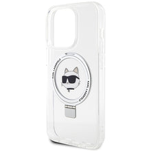 Заредете изображение във визуализатора на галерията – Original Pouch KARL LAGERFELD Ring Stand Choupette Head MagSafe KLHMP15XHMRSCHH for Iphone 15 Pro Max White
