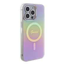 Заредете изображение във визуализатора на галерията – Original Case GUESS IML Iridescent Magsafe hardcase GUHMP15XHITSP for Iphone 15 Pro Max pink
