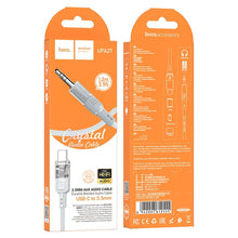 Заредете изображение във визуализатора на галерията – HOCO cable AUX Audio Jack 3,5mm to Type C UPA27 1,2m gray
