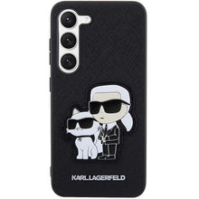 Заредете изображение във визуализатора на галерията – Original KARL LAGERFELD Case Saffiano Karl&amp;Choupette KLHCS23SSANKCPK for Samsung Galaxy S23 Plus black
