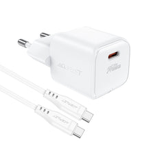 Заредете изображение във визуализатора на галерията – Acefast A73 Mini PD 20W GaN wall charger + USB-C cable - white
