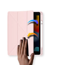 Заредете изображение във визуализатора на галерията – Dux Ducis Magi case for iPad 10.9'' 2022 (10 gen.) cover with stylus holder smart cover stand pink
