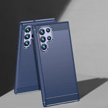 Заредете изображение във визуализатора на галерията – Carbon Case for Samsung Galaxy S23 Ultra flexible silicone carbon cover blue
