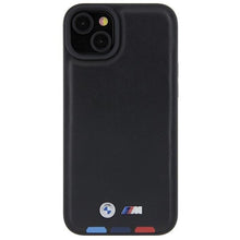 Заредете изображение във визуализатора на галерията – BMW BMHCP15M22PTDK iPhone 15 Plus 6.7" black/black Leather Stamp Tricolor
