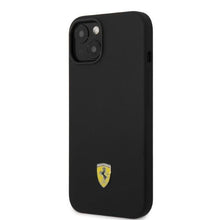 Заредете изображение във визуализатора на галерията – Ferrari FEHMSIP14MBK iPhone 14 Plus 6.7" black/black hardcase Silicone Metal Logo Magsafe
