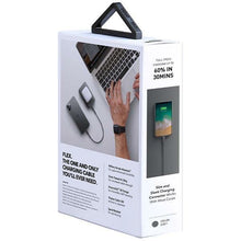Заредете изображение във визуализатора на галерията – Uniq Flex Cable USB-C- Lightning 18W nylon 30cm grey/charcoal grey
