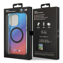 Заредете изображение във визуализатора на галерията – BMW M Gradient MagSafe case for iPhone 15 Pro - red and blue
